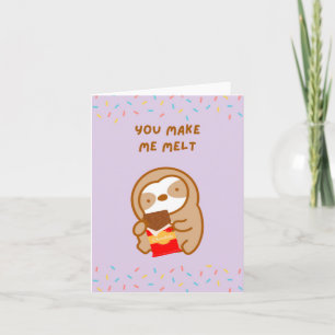 You Make Me Melt Chocolate Sloth Card