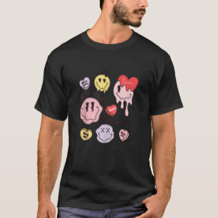 You Make Me Melt Happy Face Candy Heart Retro Vale T-Shirt
