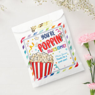 you make me pop thanks popcorn volunteer favour bag