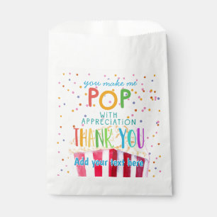 you make me pop thanks popcorn volunteer favour bag