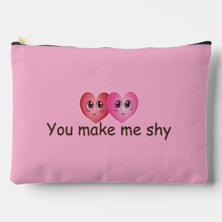 You Make Me Shy Cute Blushing Hearts Kawaii Accessory Pouch