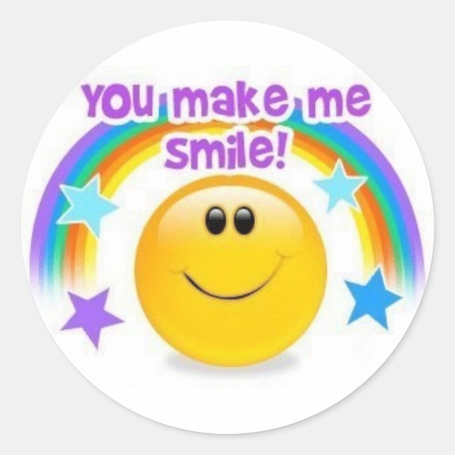 you make me smile classic round sticker (Front)