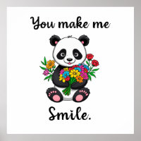 You Make Me Smile Cute Panda
