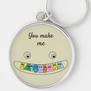 You make me SMILE Cute Toothy Smile Key Ring