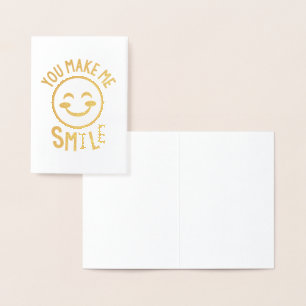 You Make Me Smile Emoji Notecards Foil Card