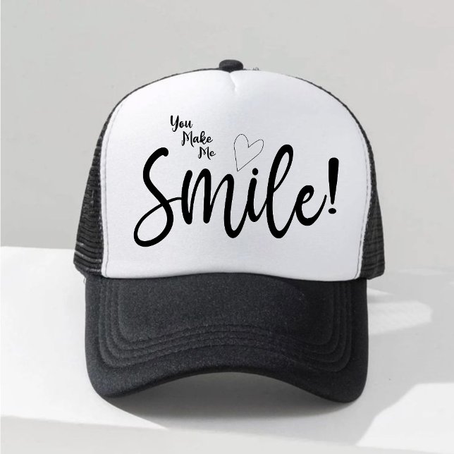 You Make Me Smile!" Minimalist Typography Trucker  Hat (Creator Uploaded)