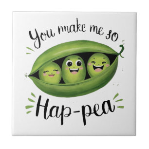 You Make Me So Hap-pea Ceramic Tile