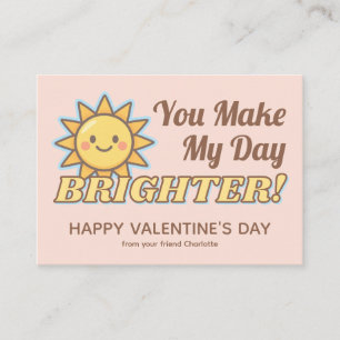 You Make My Day Brighter Kids Valentine's Card