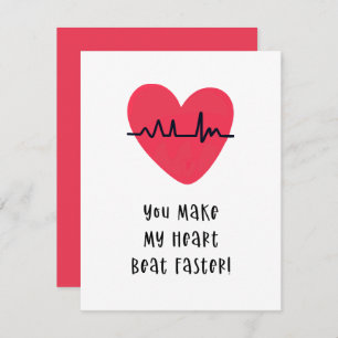 You make my Heart beat faster Valentines Day Love  Holiday Card
