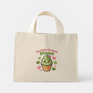 You Make My Heart Bloom Cute Kawaii Matcha Mini Tote Bag