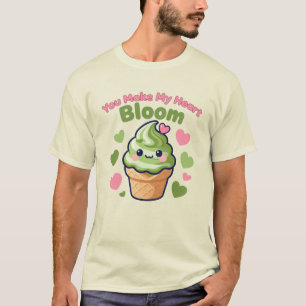 You Make My Heart Bloom Cute Kawaii Matcha  T-Shirt