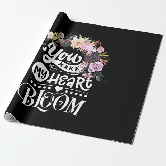 You Make My Heart Bloom Wrapping Paper (Unrolled)