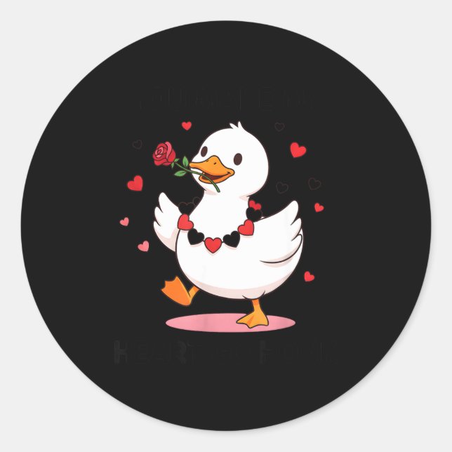 You Make My Heart Go Honk Funny Goose Valentine’s  Classic Round Sticker (Front)