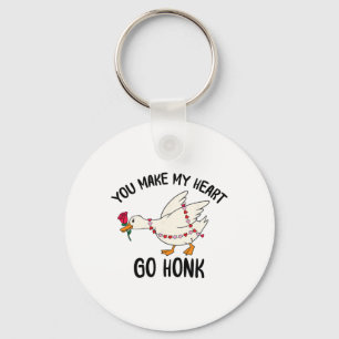 You Make My Heart Go Honk Funny Goose Valentine Sa Key Ring
