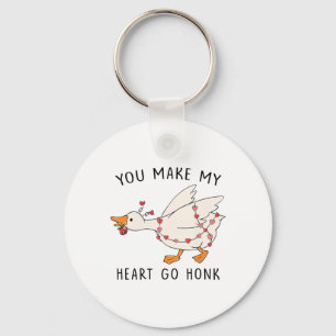 You Make My Heart Go Honk Goose Valentine Key Ring