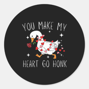 You Make My Heart Go Honk Valentine Goose Classic Round Sticker