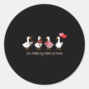 You Make My Heart Go Honk Valentine Goose For Girl Classic Round Sticker
