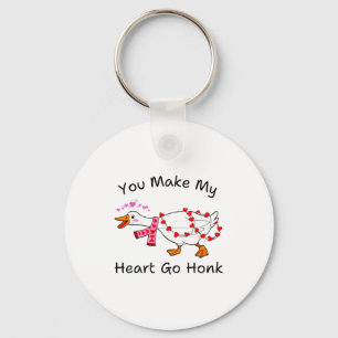 You Make My Heart Go Honk Valentine Goose Heart Si Key Ring