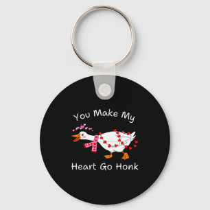 You Make My Heart Go Honk Valentine Goose Heart Si Key Ring