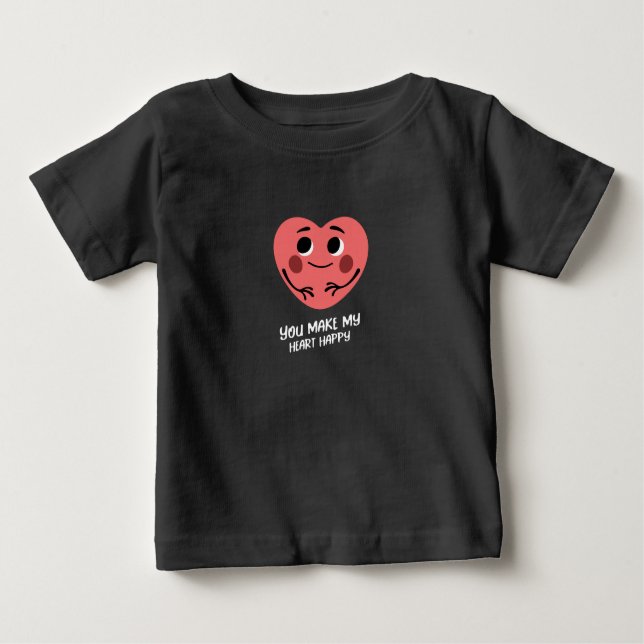 you make my heart happy baby baby T-Shirt (Front)