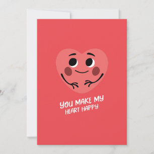 you make my heart happy valentine  holiday card