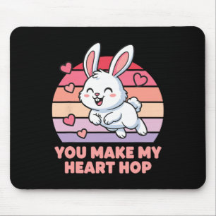 You Make My Heart Hop Cute Bunny Love Mouse Pad