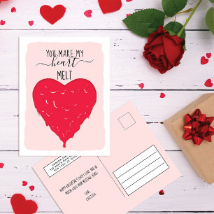 You Make My Heart Melt Romantic Valentine's Day Holiday Postcard