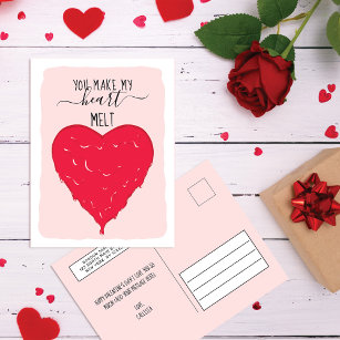 You Make My Heart Melt Romantic Valentine's Day Holiday Postcard