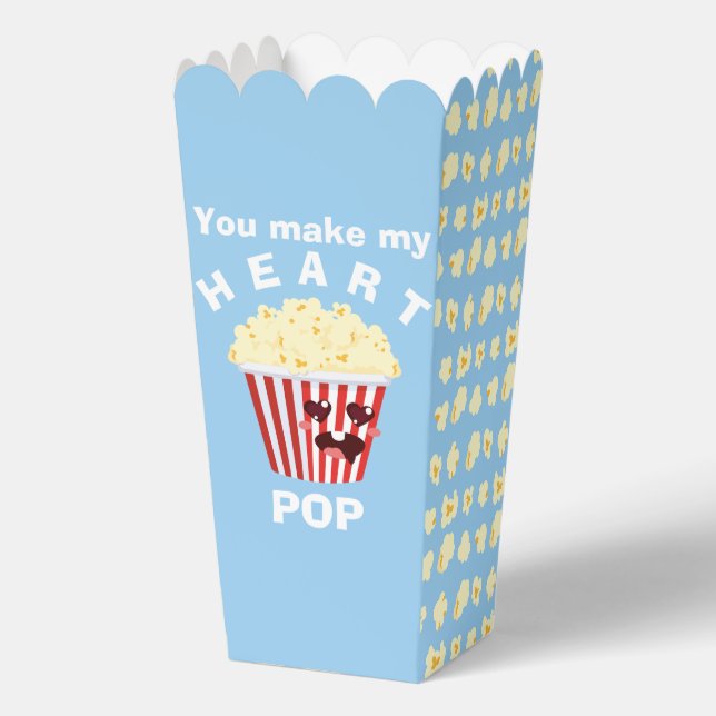 You make my heart POP Cute Popcorn  Favour Box (Back)