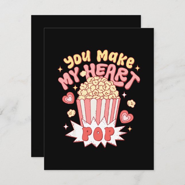 You Make My Heart Pop Funny Valentine's Day Card (Front/Back)