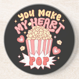 You Make My Heart Pop Funny Valentine's Day Coaster