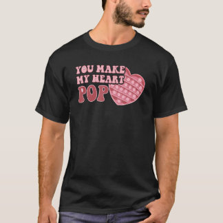 You Make My Heart Pop Valentine's Day pop it Kids  T-Shirt