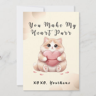You Make My Heart Purr Cat Valentine Card
