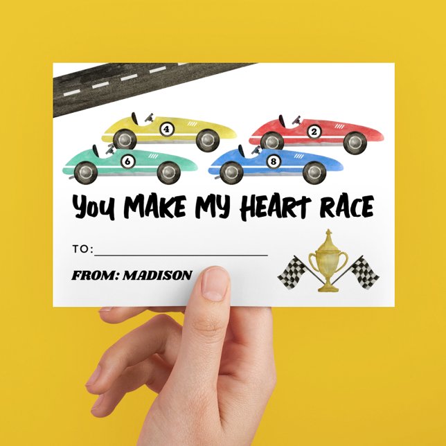 You Make My Heart Race Kids Valentine Day Card (Creator Uploaded)