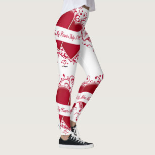 You Make My Heart Skip A Beat Red Hearts Leggings