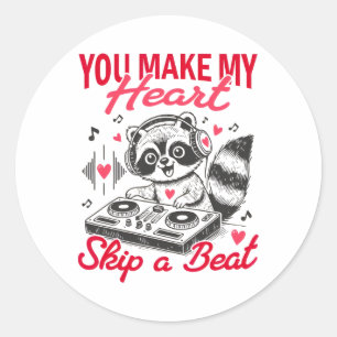 You Make My Heart Skip A Beat Valentine Animals Classic Round Sticker