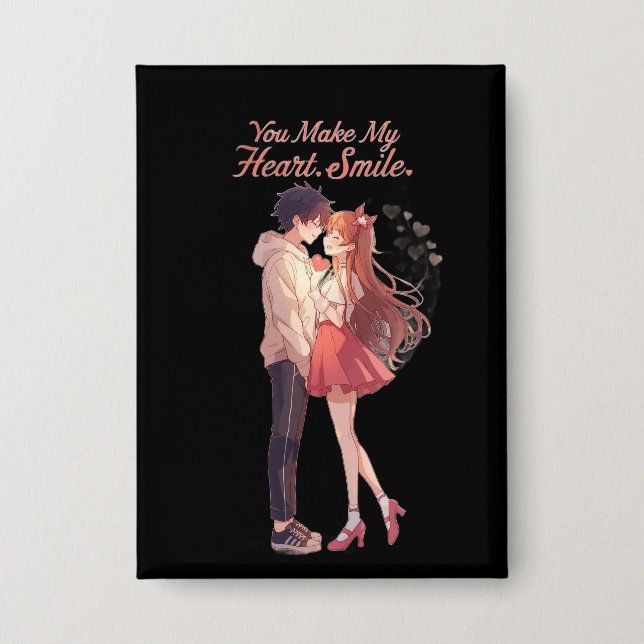 You Make My Heart Smile Anime Couple T-Shirt (Front)