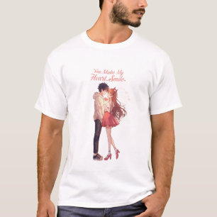 You Make My Heart Smile Anime Couple T-Shirt