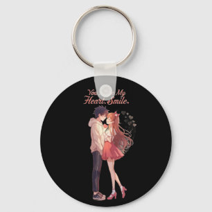 You Make My Heart Smile Anime Couple T-Shirt Key Ring