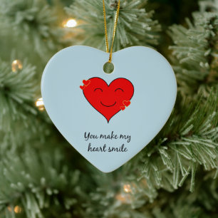 You make my heart smile ceramic tree decoration