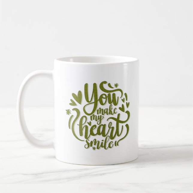 YOU MAKE MY HEART SMILE COFFEE MUG (Left)