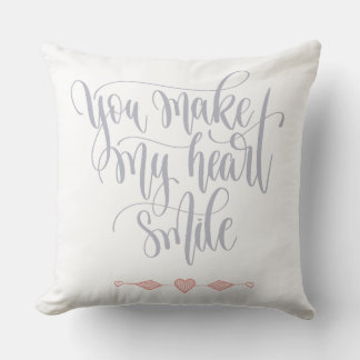 You make my heart smile cushion