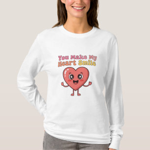 You Make My Heart Smile – Cute Cartoon Heart Illus T-Shirt