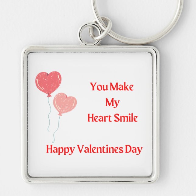 You Make My Heart Smile Happy Valentines Day  Key Ring (Front)