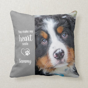 You Make My Heart Smile Personalised Pet Dog Photo Cushion