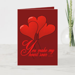 You Make My Heart Soar Red Text And Motifs Card