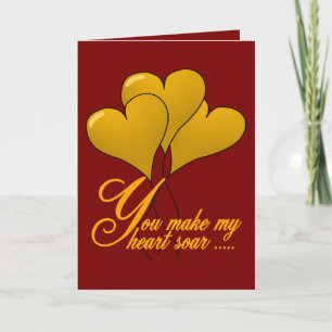 You Make My Heart Soar Yellow Text And Motifs Card