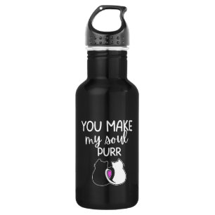 'You Make My Soul Purr' Cat Lover Gift 532 Ml Water Bottle