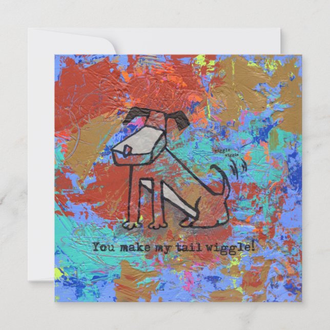You make my tail wiggle! invitation (Front)