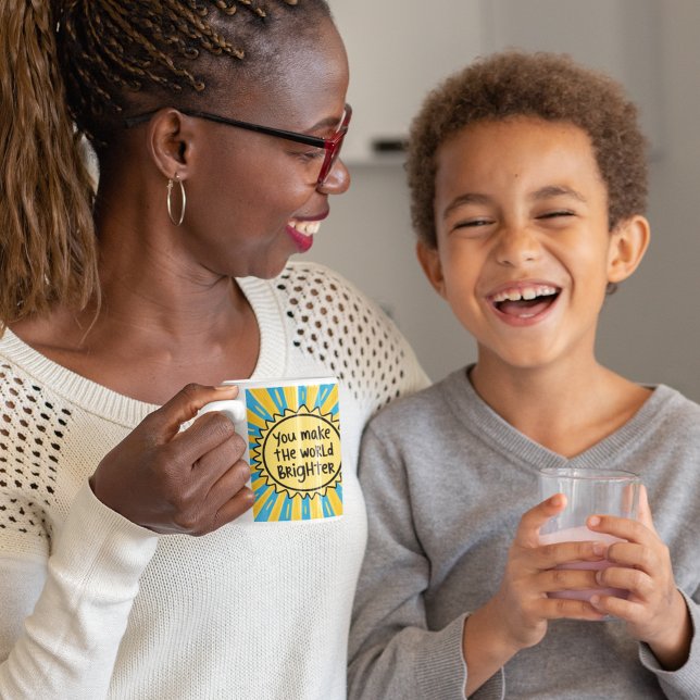 You Make The World Brighter Mug (Thank someone special with this fun, "You make the world brighter" sun mug! )